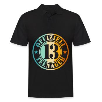 13. Geburtstag Junge - Männer Poloshirt - Schwarz - Vorne - Kai (181cm)