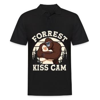 Bigfoot and Yeti in the Woods Kiss Cam Funnier - Men's Polo Shirt - black - Front - Kai (181cm)