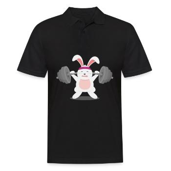 Weightlifter Fun Gym Workout - Men's Polo Shirt - black - Front - Kai (181cm)