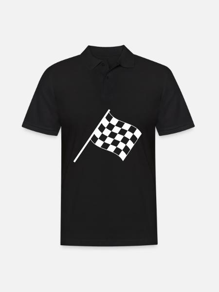 checkered flag - Men's Polo Shirt - black