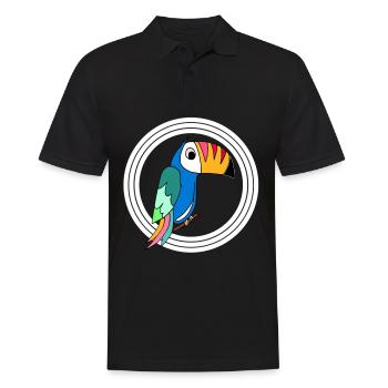 i love tukans - cute bird toucan - Men's Polo Shirt - black - Front - Kai (181cm)