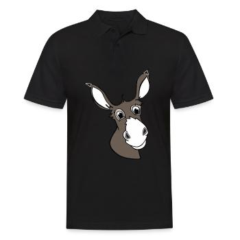 âne emil l'animal de ferme mignon - Polo Homme - noir - Devant - Kai (181cm)