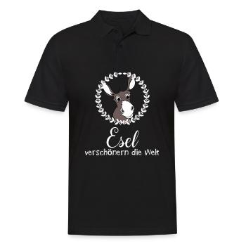 Esel verschönern die Welt - Männer Poloshirt - Schwarz - Vorne - Kai (181cm)