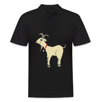 funny goat - Peter the cool super goat - Men's Polo Shirt - black - Front - Kai (181cm)