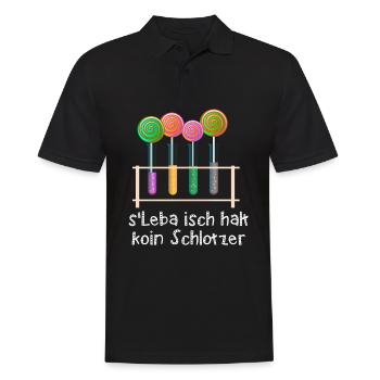 Schwäbisch Dialekt - Schwaben s leba isch halt - Männer Poloshirt - Schwarz - Vorne - Kai (181cm)