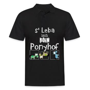 schwäbisch dialekt - s leba isch koin Ponyhof - Männer Poloshirt - Schwarz - Vorne - Kai (181cm)