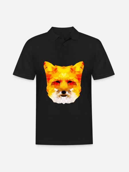 Beautiful fox polygon design - Men's Polo Shirt - black