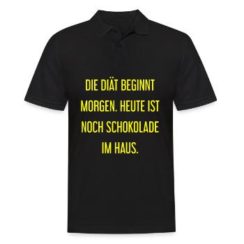 Die Diät beginnt morgen - Schokolade im Haus! - Männer Poloshirt - Schwarz - Vorne - Kai (181cm)