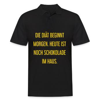 Die Diät beginnt morgen - Schokolade im Haus! - Männer Poloshirt - Schwarz - Vorne - Kai (181cm)