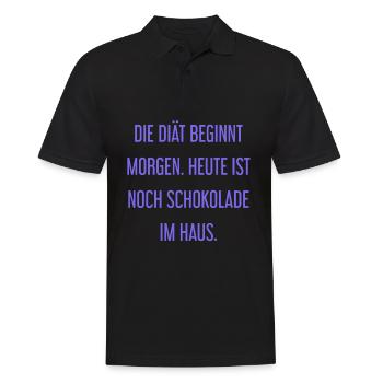 Die Diät beginnt morgen - Schokolade im Haus! - Männer Poloshirt - Schwarz - Vorne - Kai (181cm)