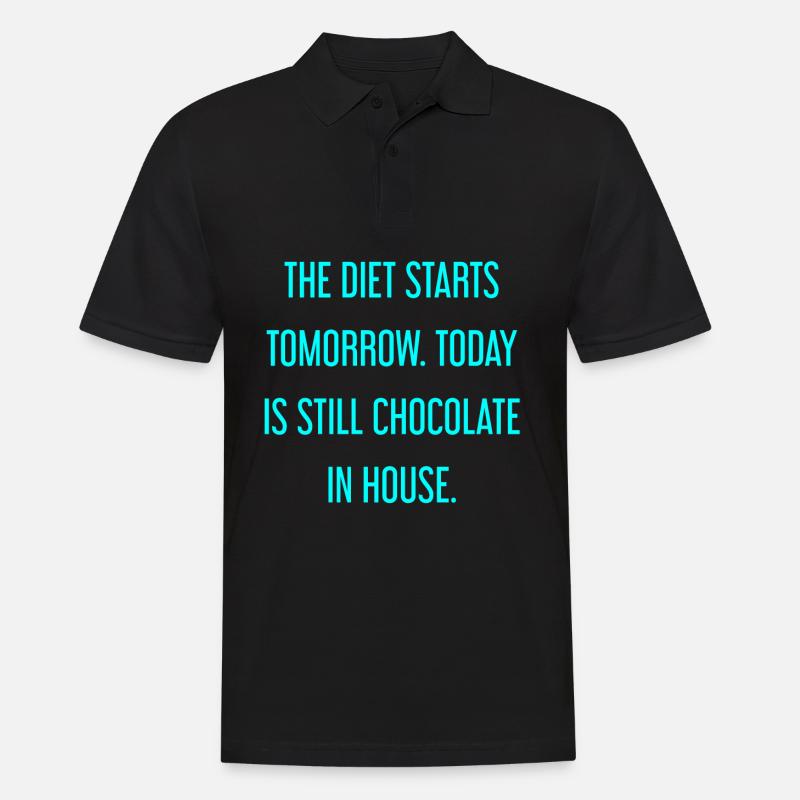 Le régime commence demain - chocolat dans la maison! - Polo Homme - noir