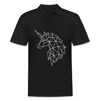 Licorne géométrique dans le style polygonal - Polo Homme - noir - Devant - Kai (181cm)