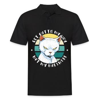 Get outta my way, Not my business, Moody Cat - Men's Polo Shirt - black - Front - Kai (181cm)