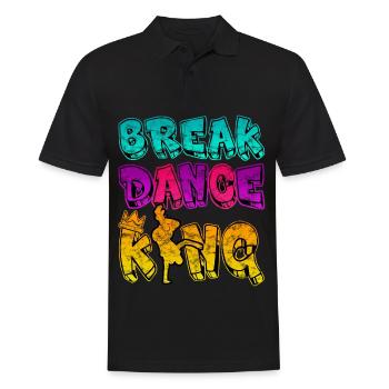 Breakdance King - B-boy fils garçon disjoncteur - Polo Homme - noir - Devant - Kai (181cm)