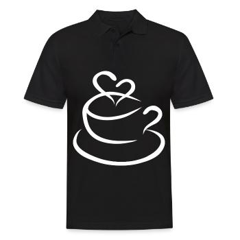 Tasse à café café cadeau grain de café caféine - Polo Homme - noir - Devant - Kai (181cm)