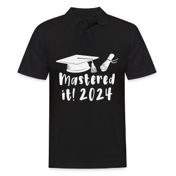 Gemeistert 2024 Master Abschluss Graduiert 2024 - Männer Poloshirt - Schwarz - Vorne - Kai (181cm)