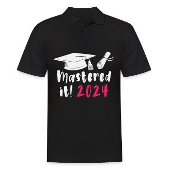 Gemeistert 2024 Master Abschluss Graduiert 2024 - Männer Poloshirt - Schwarz - Vorne - Kai (181cm)