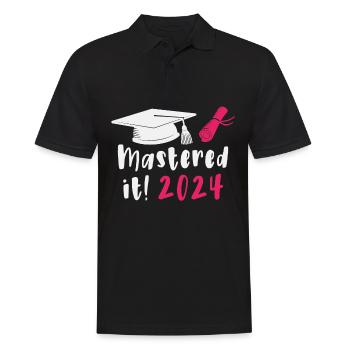 Gemeistert 2024 Master Abschluss Graduiert 2024 - Männer Poloshirt - Schwarz - Vorne - Kai (181cm)