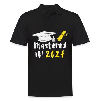 Gemeistert 2024 Master Abschluss Graduiert 2024 - Männer Poloshirt - Schwarz - Vorne - Kai (181cm)