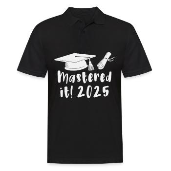 Gemeistert 2025 Master Abschluss Graduiert 2025 - Männer Poloshirt - Schwarz - Vorne - Kai (181cm)