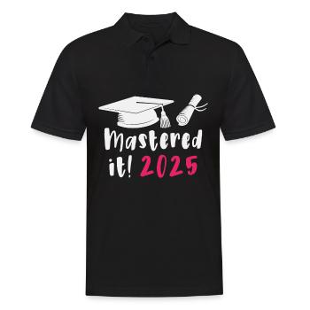 Gemeistert 2025 Master Abschluss Graduiert 2025 - Männer Poloshirt - Schwarz - Vorne - Kai (181cm)