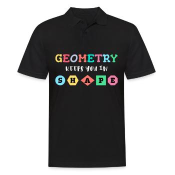 La géométrie vous maintient en forme, les formes géométriques - Polo Homme - noir - Devant - Kai (181cm)