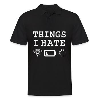 Dinge die ich hasse - Männer Poloshirt - Schwarz - Vorne - Kai (181cm)