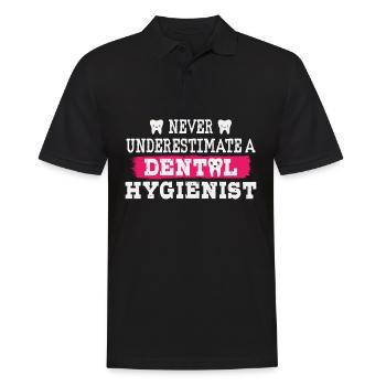 Ne sous-estimez jamais une hygiéniste dentaire - Polo Homme - noir - Devant - Kai (181cm)