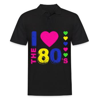 Disco.J'aime les années 80. Style des années 80. Musique des années 80 - Polo Homme - noir - Devant - Kai (181cm)