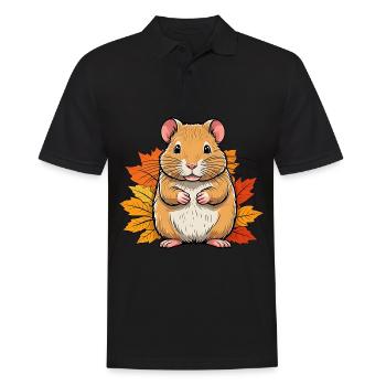 Halloween hamster / Autumn mouse - Men's Polo Shirt - black - Front - Kai (181cm)