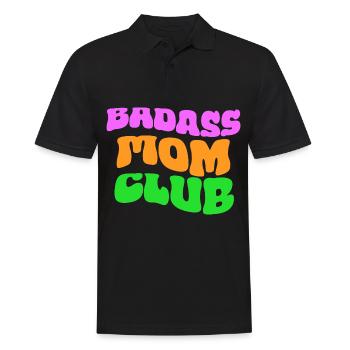 badass mom club - Männer Poloshirt - Schwarz - Vorne - Kai (181cm)