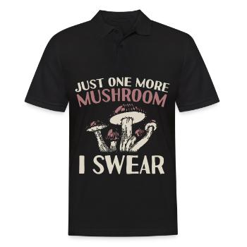 Plus qu’un champignon je le jure - Champignons Cadeaux - Polo Homme - noir - Devant - Kai (181cm)