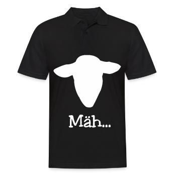 Sheep's Head T-Shirt Gift Funny Saying Mäh - Men's Polo Shirt - black - Front - Kai (181cm)