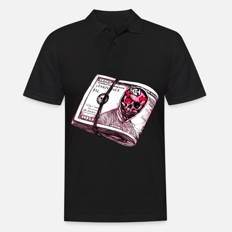 Schädel-Dollar - Männer Poloshirt - Schwarz