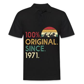 anniversaire 52 ans 1971 Vintage 52 th birthday - Polo Homme - noir - Devant - Kai (181cm)