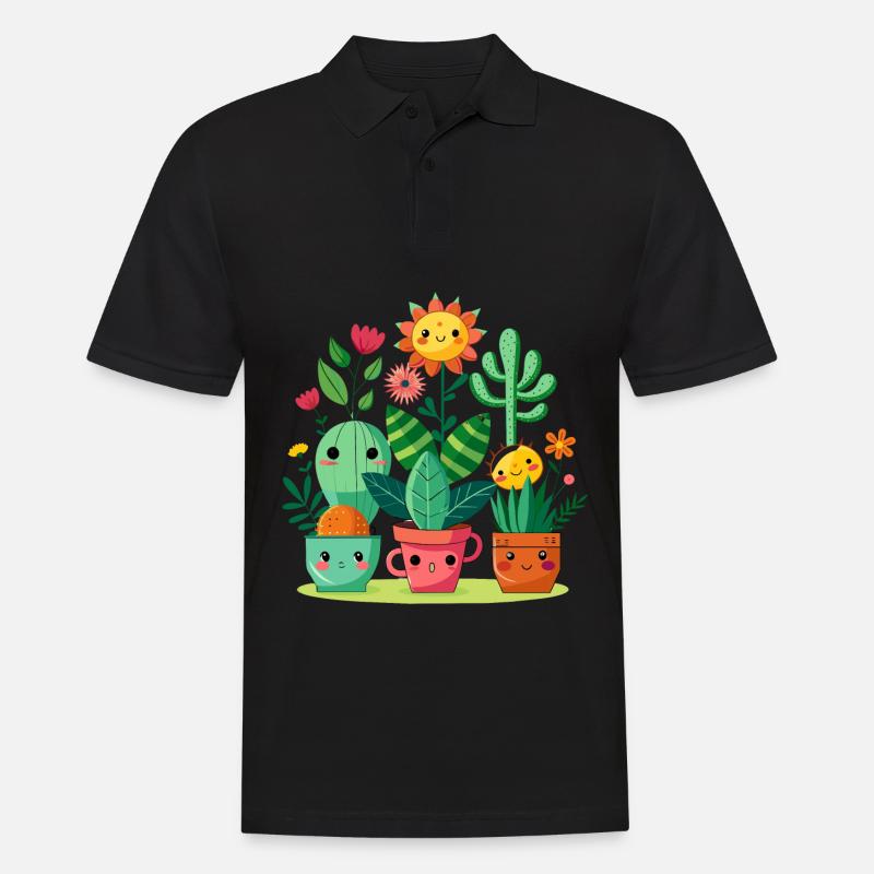Pflanzenfreunde - Männer Poloshirt - Schwarz