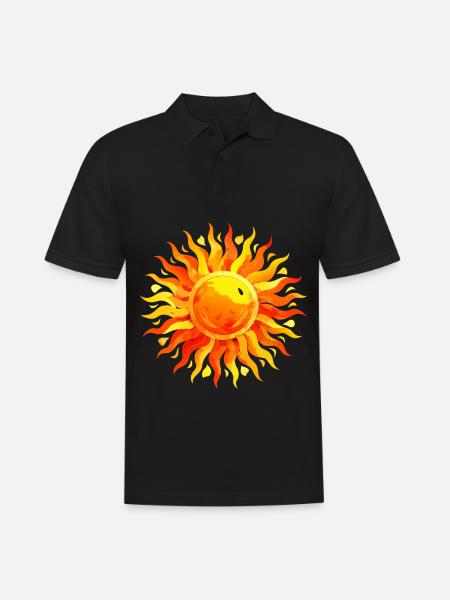 Brushed Watercolor Painted Sun - Men's Polo Shirt - black