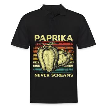 Veganer Paprika - Männer Poloshirt - Schwarz - Vorne - Kai (181cm)
