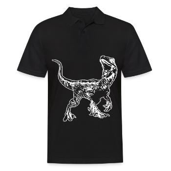 Velociraptor - Männer Poloshirt - Schwarz - Vorne - Kai (181cm)
