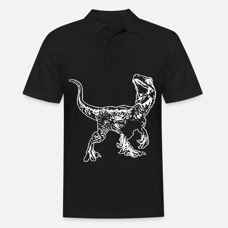 Velociraptor - Männer Poloshirt - Schwarz