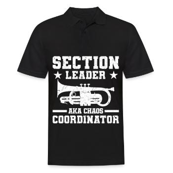 Stabführer Marschkapelle | Band Blasmusik Geschenk - Männer Poloshirt - Schwarz - Vorne - Kai (181cm)