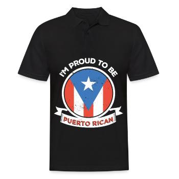 Puerto Rico Flagge | Puerto Ricaner Geschenkideen - Männer Poloshirt - Schwarz - Vorne - Kai (181cm)