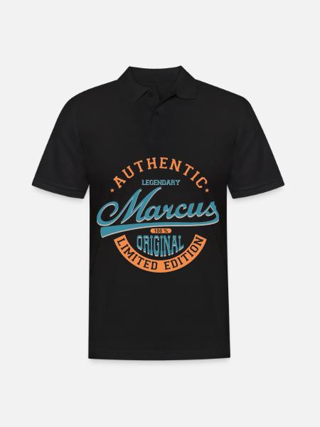 Marcus tshirt personalisierte Geschenk Name Marcus - Männer Poloshirt - Schwarz