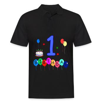1. Geburtstag - Männer Poloshirt - Schwarz - Vorne - Kai (181cm)