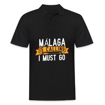 Malaga ruft und ich muss gehen - Männer Poloshirt - Schwarz - Vorne - Kai (181cm)