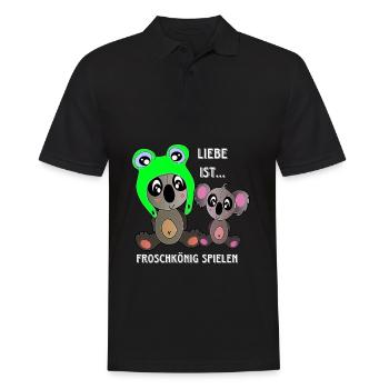 Frosch und koala liebe - liebe ist Valentinstag - Männer Poloshirt - Schwarz - Vorne - Kai (181cm)