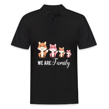 We are Family - we are family cute fox - Men's Polo Shirt - black - Front - Kai (181cm)