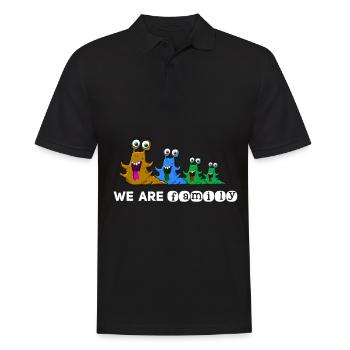 We are Family - we are family team family - Men's Polo Shirt - black - Front - Kai (181cm)