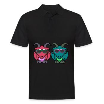 Chèvre de chèvre de montagne d'été cool - Polo Homme - noir - Devant - Kai (181cm)