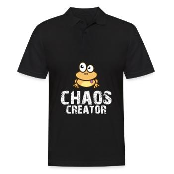 chaos creator crazy Frog Frosch Kaot - Männer Poloshirt - Schwarz - Vorne - Kai (181cm)